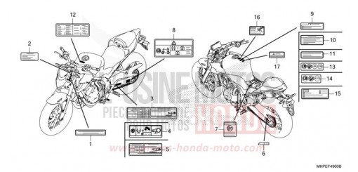 ETIQUETTE DE PRECAUTIONS CB500FAM de 2021